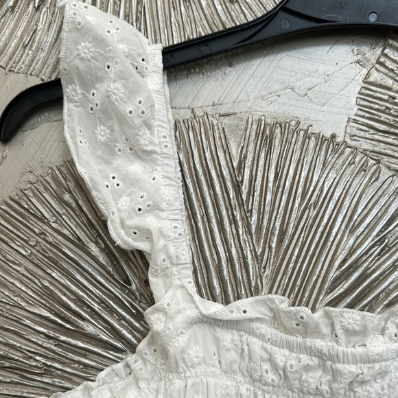 Cream Smocked Ruffle Tank Top - Picture 2 of 12